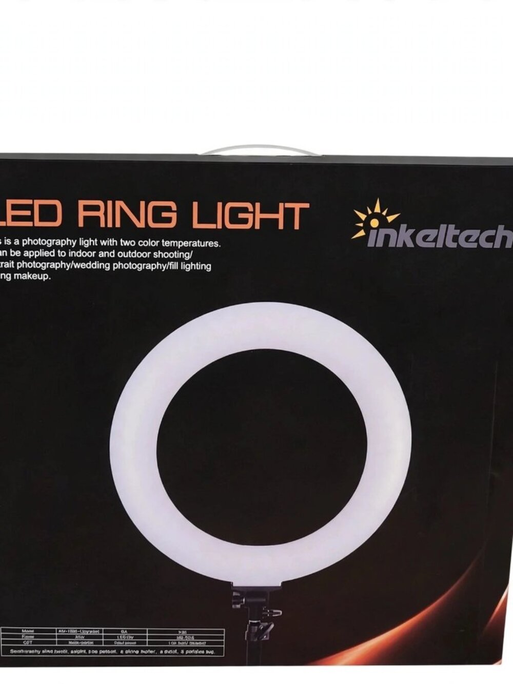 NWT Inkeltech LED Ring Light 18" Dimmable 3000K-6000K w/ Stand & Phone Holder